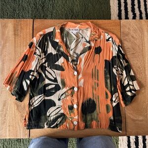 Vibrant Floral Button-Down Shirt